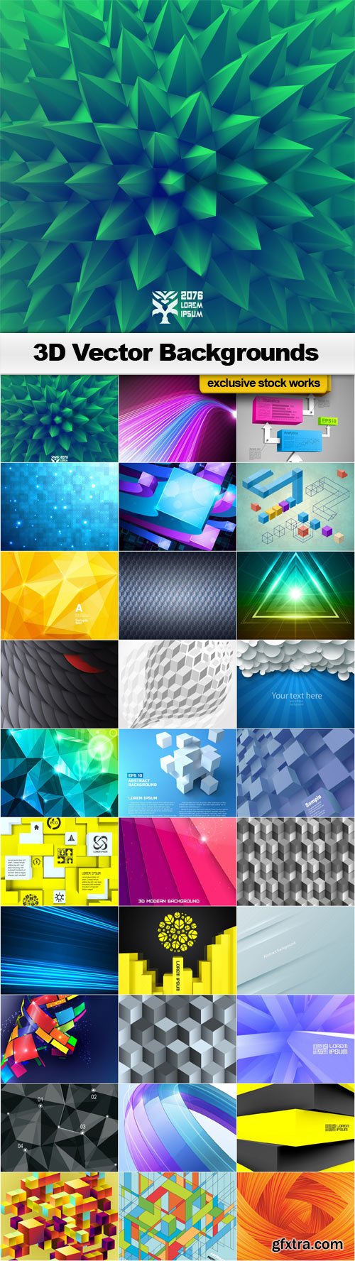 3D Vector Backgrounds - 30x EPS