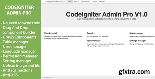 CodeCanyon - CodeIgniter Admin Pro v1.0