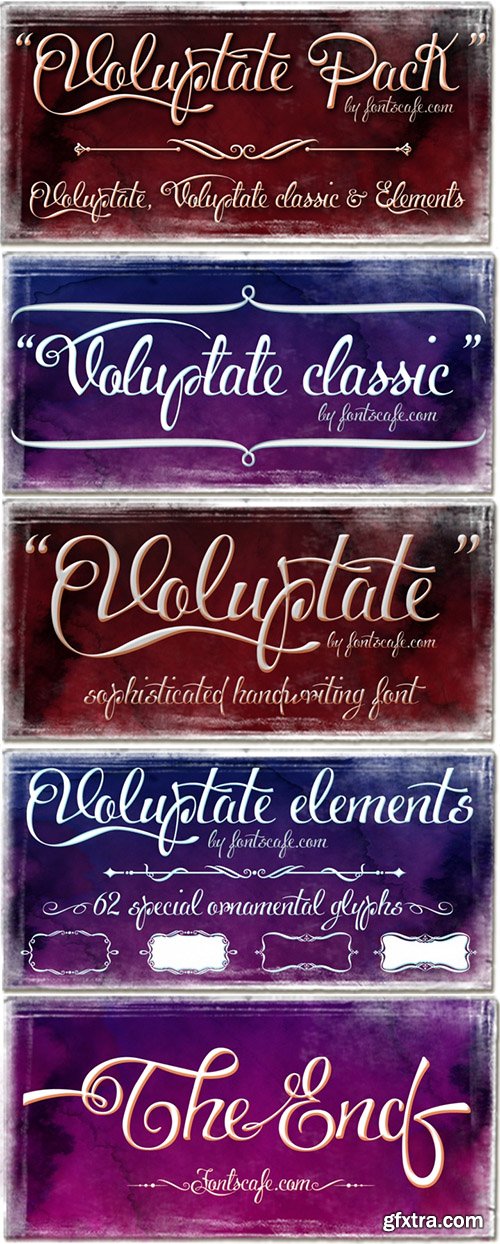 Voluptate Font Family - 3 Font $97