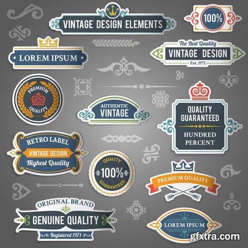 Stock Vectors - Sticker and label 4, 25xEPS