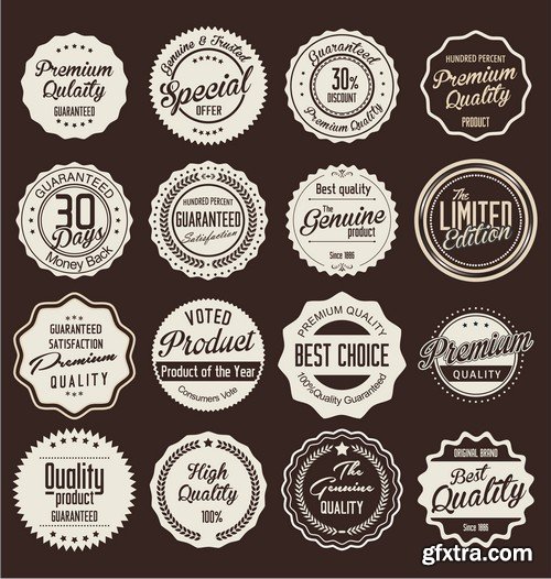 Stock Vectors - Sticker and label 4, 25xEPS