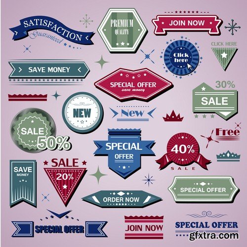 Stock Vectors - Sticker and label 4, 25xEPS