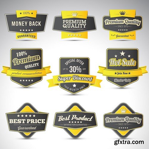 Stock Vectors - Sticker and label 4, 25xEPS