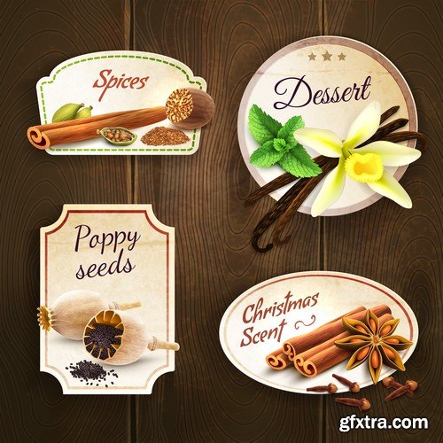 Stock Vectors - Sticker and label 4, 25xEPS