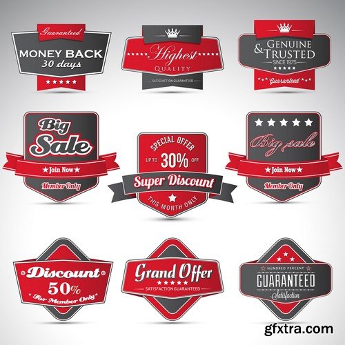 Stock Vectors - Sticker and label 4, 25xEPS