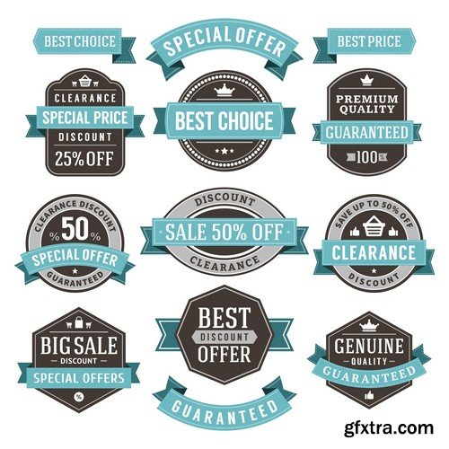 Stock Vectors - Sticker and label 4, 25xEPS