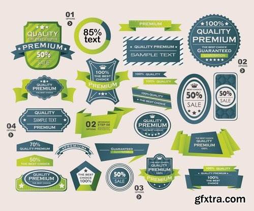 Stock Vectors - Sticker and label 4, 25xEPS