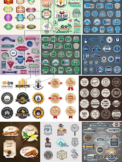 Stock Vectors - Sticker and label 4, 25xEPS