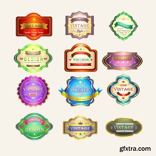 Stock Vectors - Sticker and label 4, 25xEPS