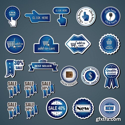 Stock Vectors - Sticker and label 4, 25xEPS