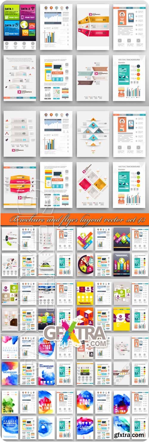 Brochure and flyer layout vector set 43