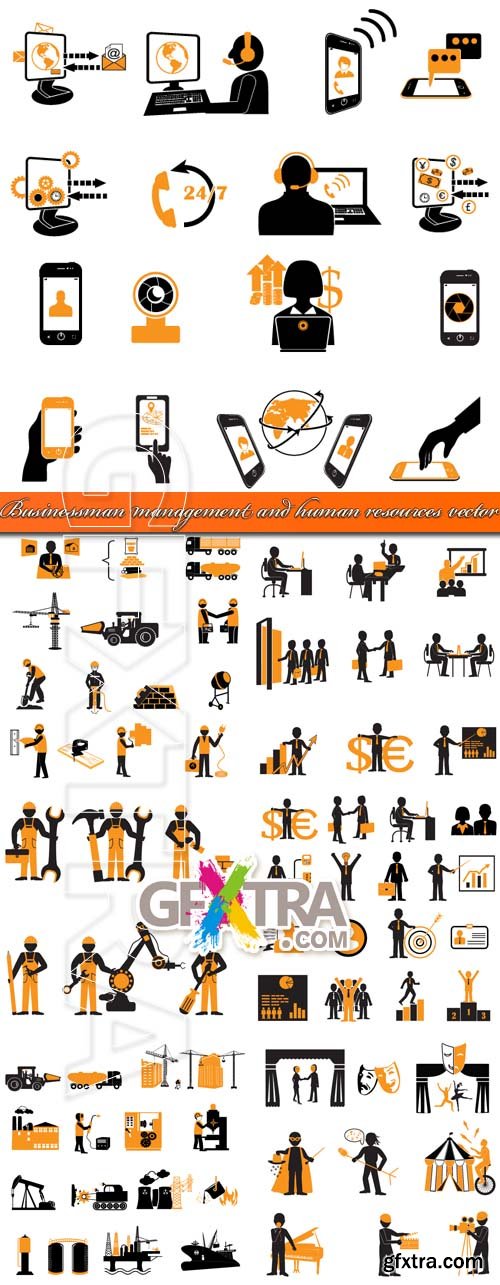 Businessman management and human resources vector