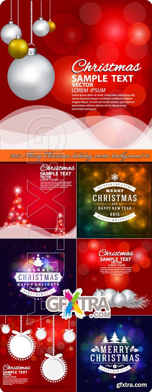 2015 Merry Christmas holiday vector background 10