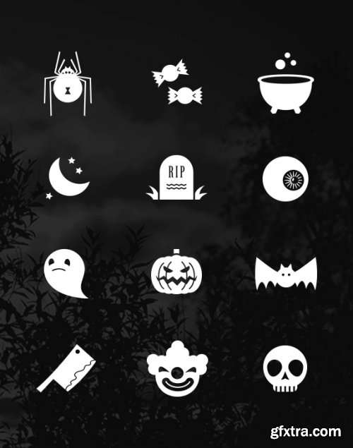 PSD Web Icons - Flat Halloween Icons 2014