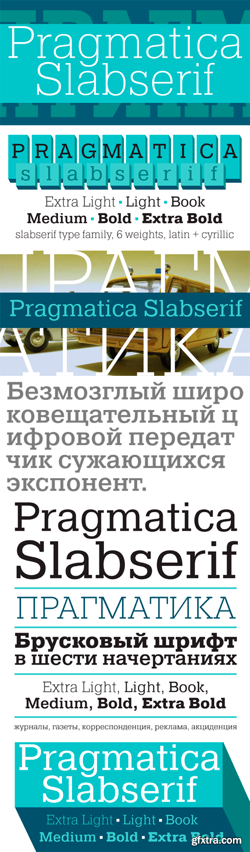 Pragmatica Slab Font Family - 6 Fonts for $220