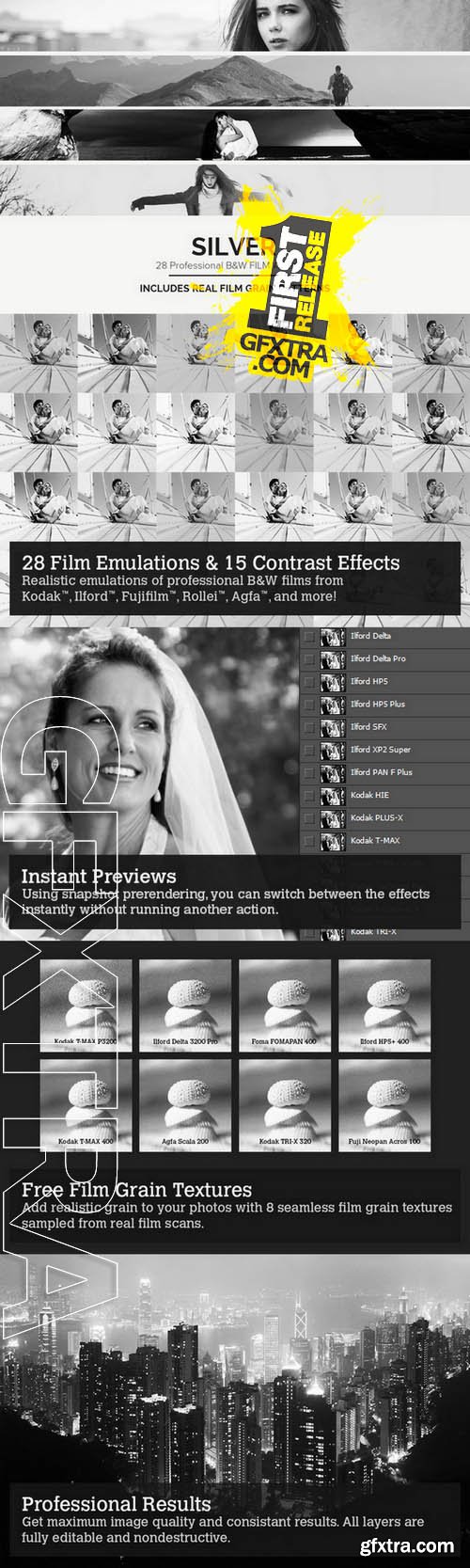 Silver - 28 Real B&W Film Emulations - Creativemarket 4101