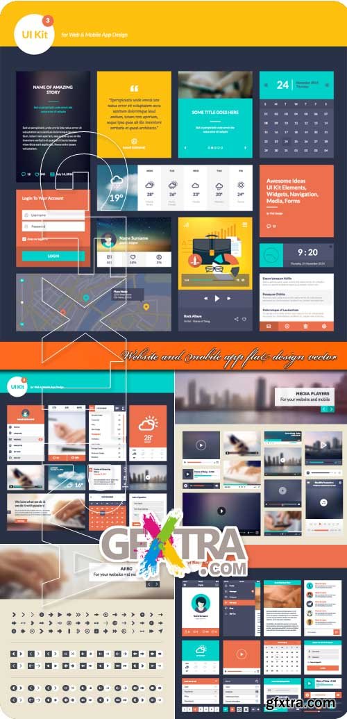 Website and mobile app flat design vector