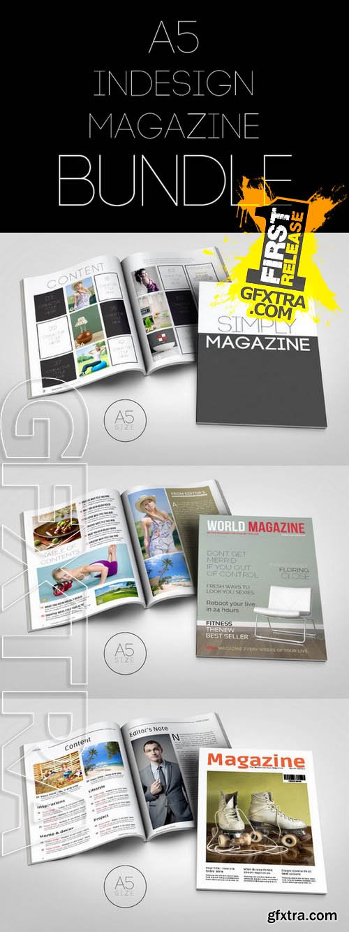 3x A5 Magazine Bundle - Creativemarket 38234