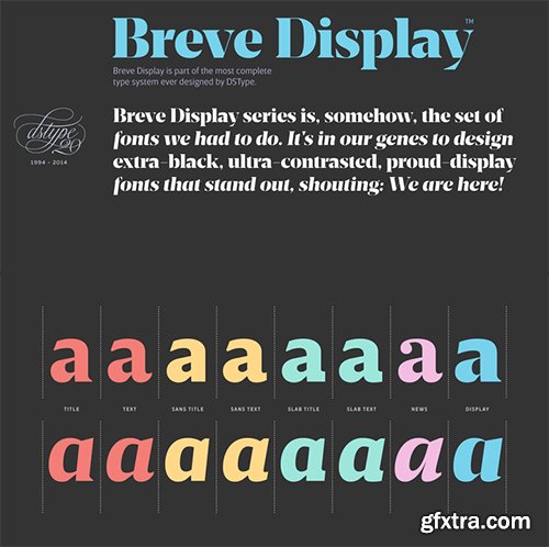 Breve Font Bundle - 8 Font Family 100 Fonts 5.000$