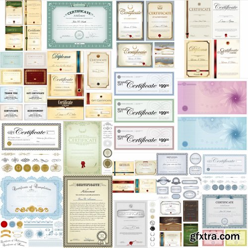 Certificate Design Elements - 30 Vector