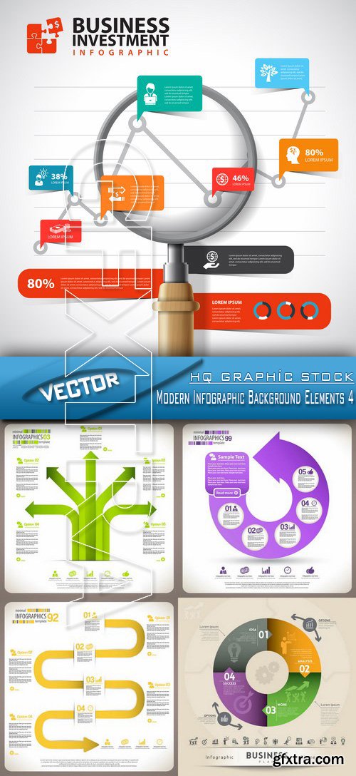 Stock Vector - Modern Infographic Background Elements 4