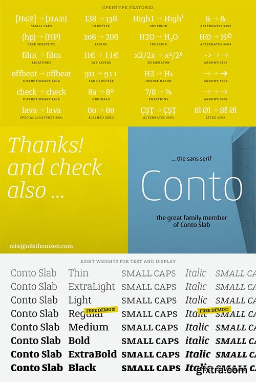 Conto Slab Font Family - 16 Font €546