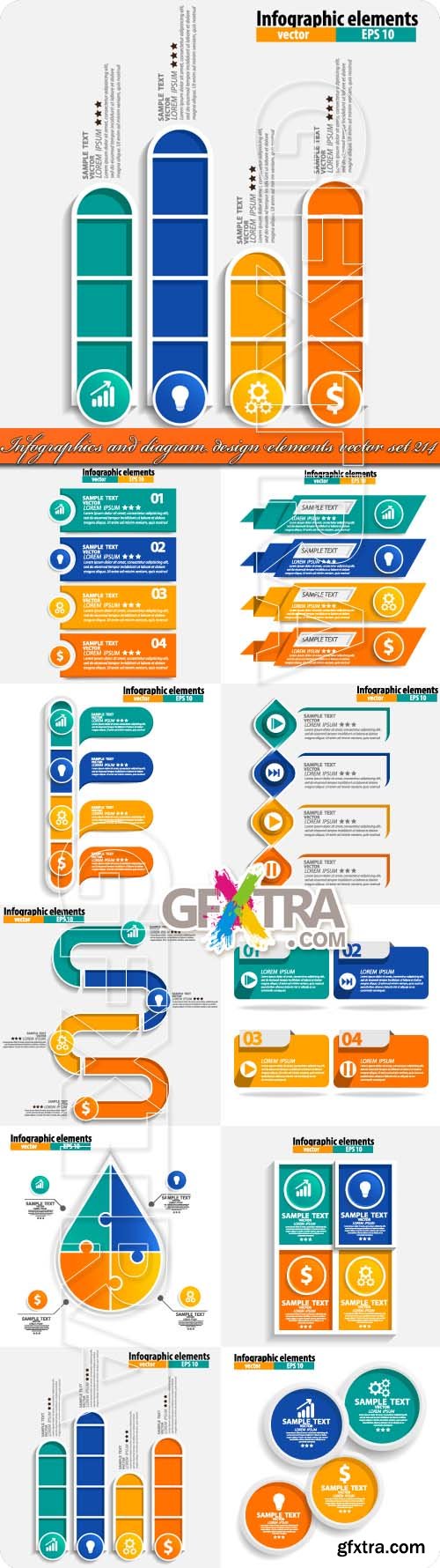 Infographics and diagram design elements vector set 214