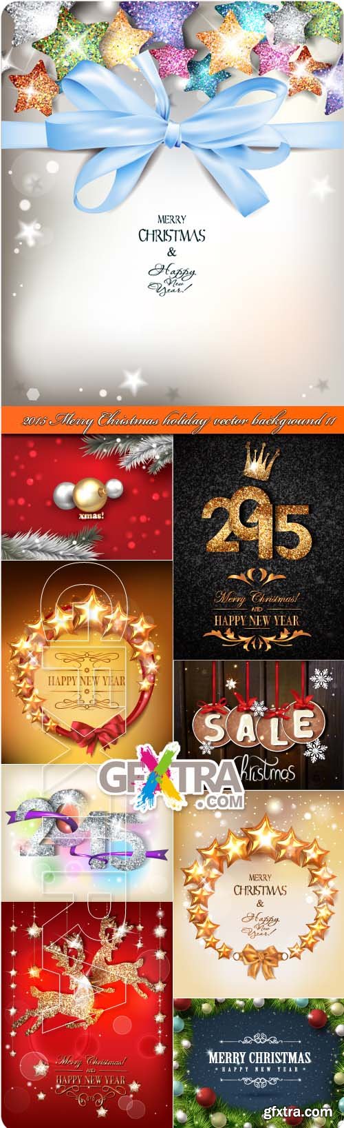 2015 Merry Christmas holiday vector background 11