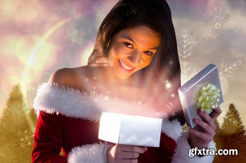 Collection of New Year beautiful girls with gifts 25 UHQ Jpeg