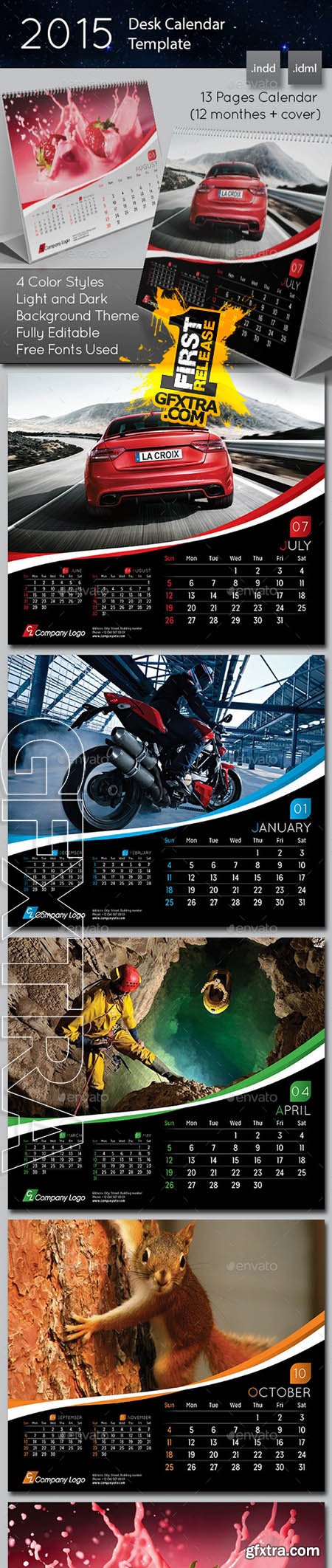 2015 Desk Calendar template - GraphicRiver 9128199