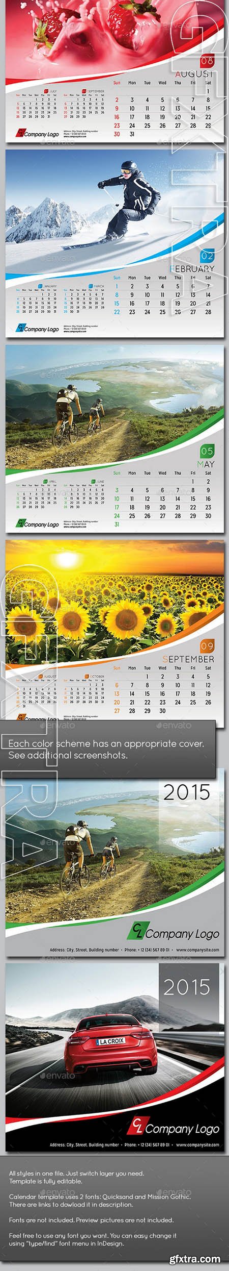 2015 Desk Calendar template - GraphicRiver 9128199