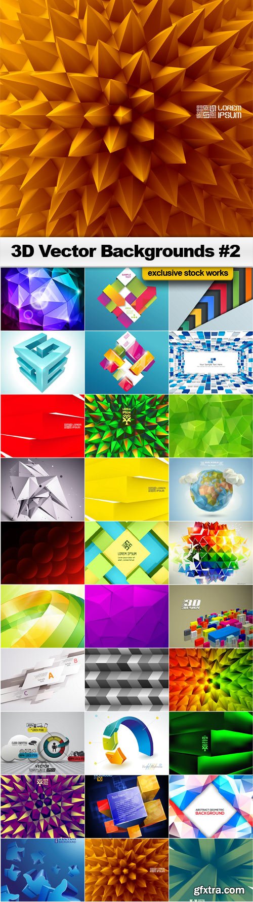 3D Vector Backgrounds #2 - 30x EPS