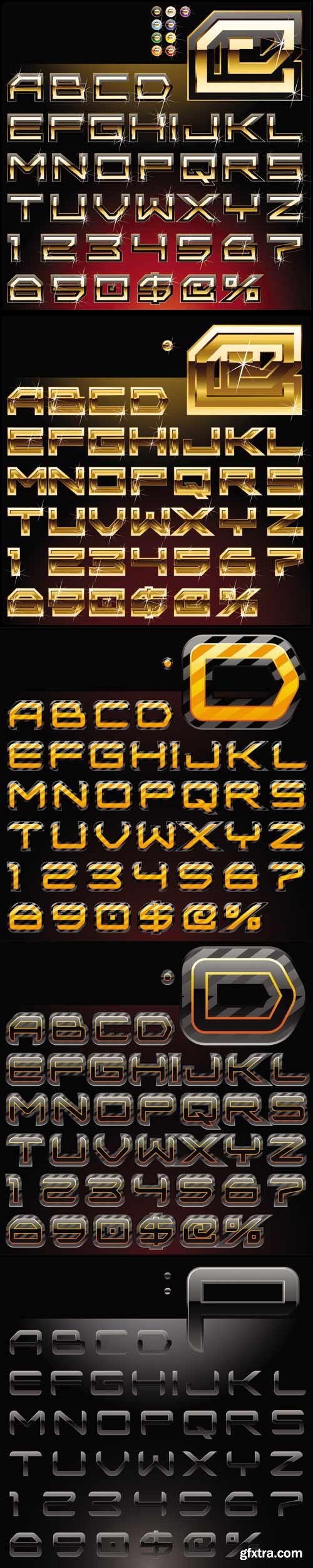 5 Luxury vector alphabets