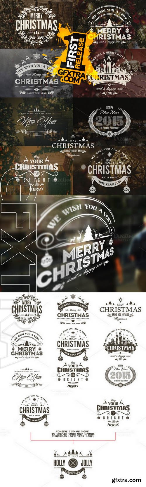 Christmas & New Year Badges & Labels - Creativemarket 96893