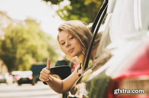 Collection of beautiful girls drive a car 25 UHQ Jpeg