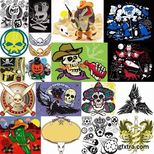 Collection of drawings for T-shirts #3-25 Eps