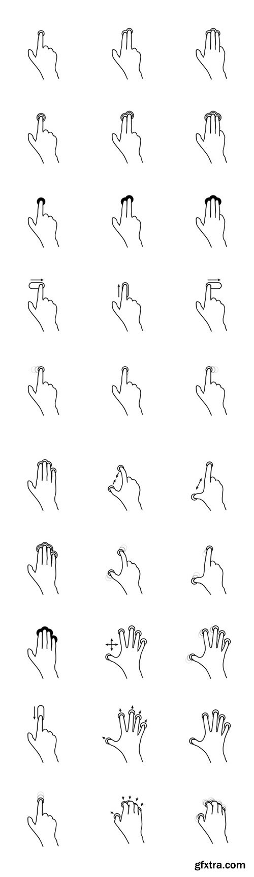 AI & PNG Touch Gesture Icons