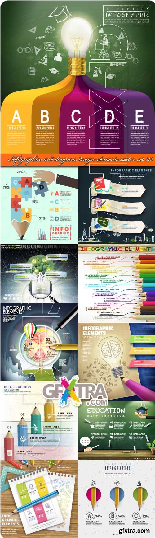 Infographics and diagram design elements vector set 215