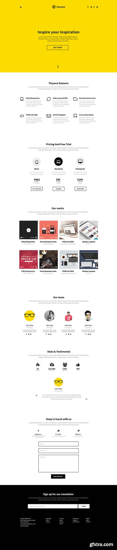 PSD Web Template - Tinyone - One Page Theme