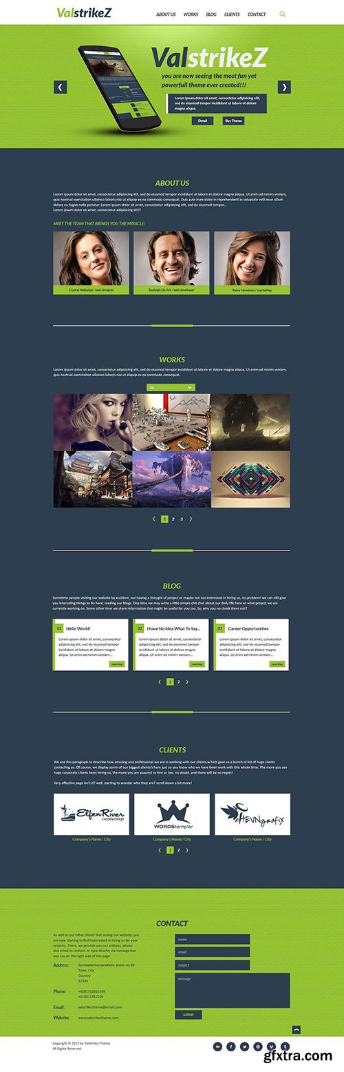 PSD Web Template - ValstrikeZ One Page Portfolio