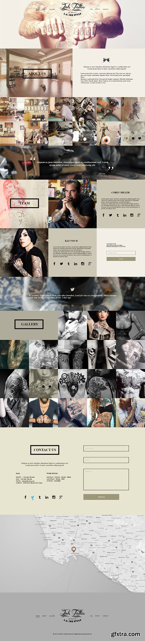 PSD Web Template - InkTattoo - One Page Theme