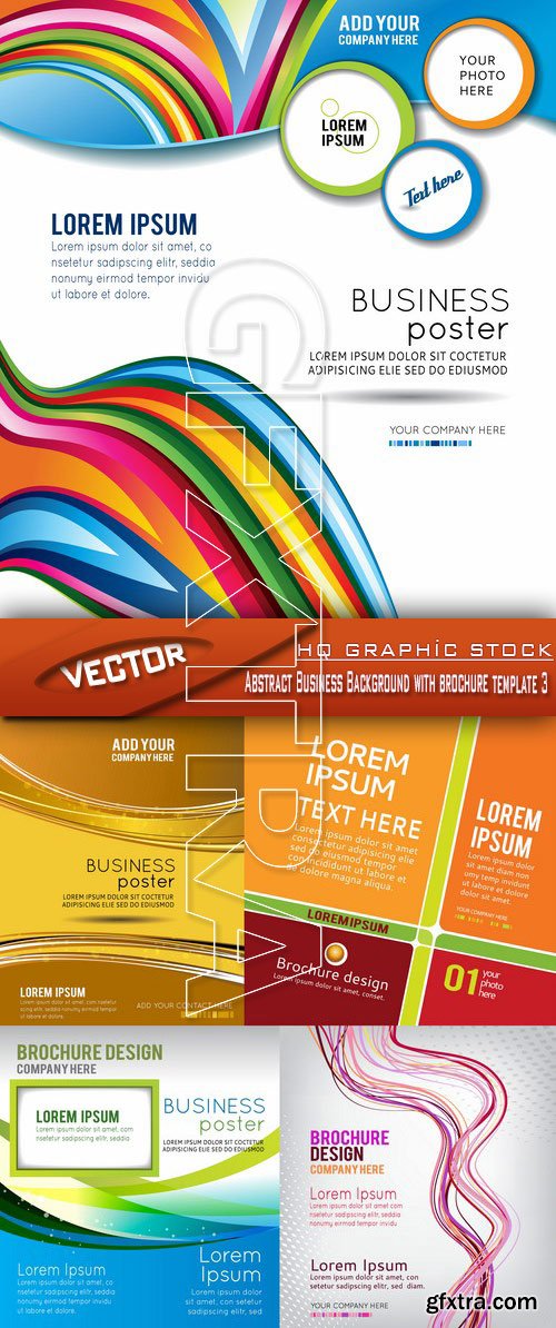 Stock Vector - Abstract Business Background with brochure template 3