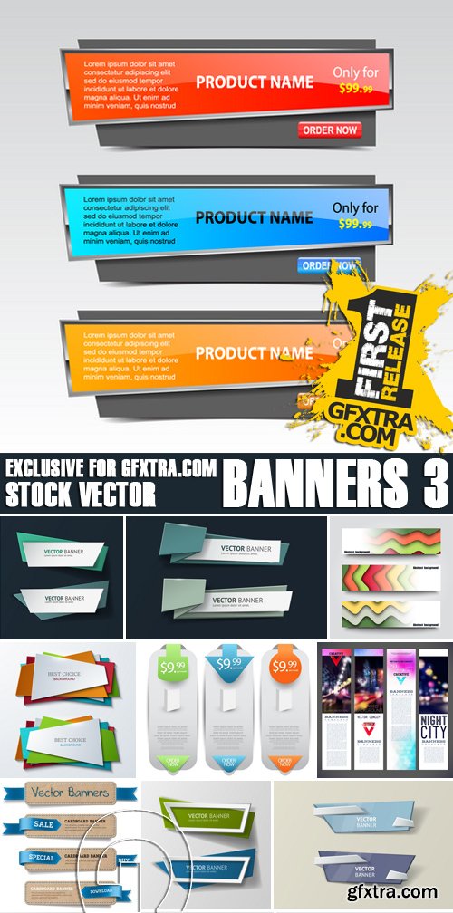 Stock Vectors - Banners 3, 25xEPS