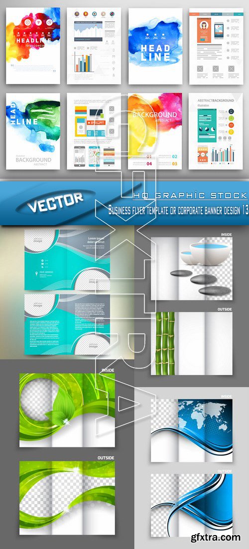 Stock Vector - Business flyer template or corporate banner design 13