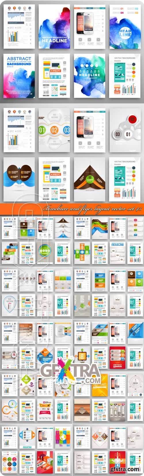 Brochure and flyer layout vector set 45