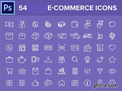 PSD Web Icons - 54 E-Commerce Icons