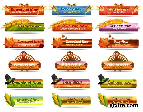 PSD Web Design - Thanksgiving Buttons