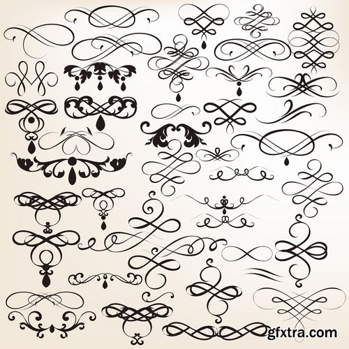 Collection of different patterns of decorative elements 25 Eps