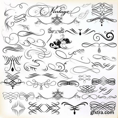 Collection of different patterns of decorative elements 25 Eps