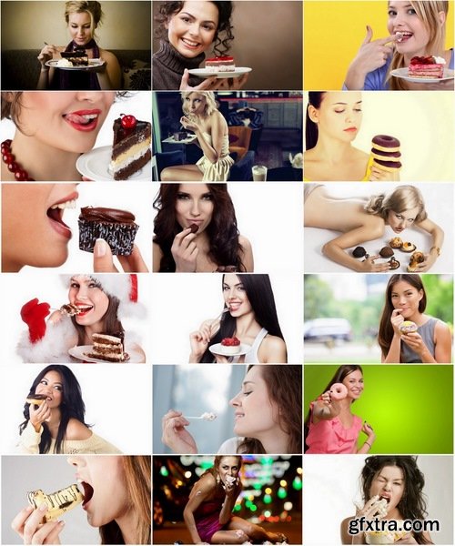 Collection Beautiful girl eating cake 25 UHQ Jpeg